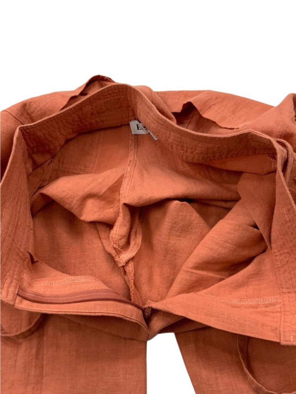 Anthropologie En Saison Jasper Pant XS Coral Wide Leg High Rise Belted - Picture 11 of 16
